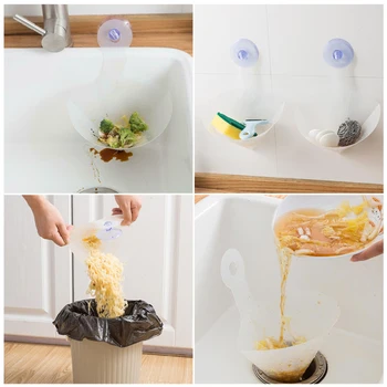 

Wall Sucker Sundries Storage Drain Basket Food Waste Trash Filter Container Colander Kitchen Sink Food Garbage Strainer Stopper