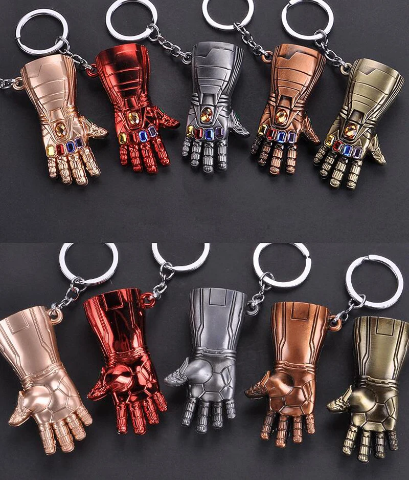 10 шт./лот Мстители 4 танос ручные перчатки брелок Marvel Comics Movie Car модные украшения вечерние подарки для мужчин