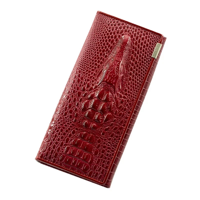 Women Wallets Wristlet Handbags Long Crocodile Skin Money Bag Fallow Coin Purse Cards ID Holder Clutch