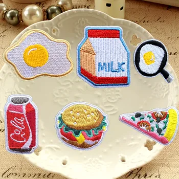 

1 Pcs Patches for Clothing Animal Foods Milk Boxes Badge Iron On Stripes Clothes Jacket Backpack Embroidery Applique Accessories