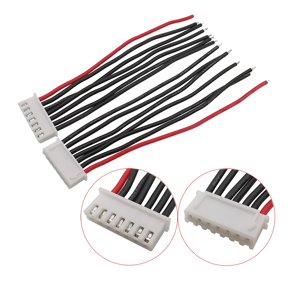 10Pcs 15cm JST-XH 2S 3S 4S 5S 6S Lipo Balance Wire Extension Cable Lead JST-XH Connector Adapter Plug with 15cm 22awg Silicone Cable (4S