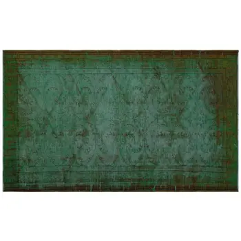 

Handmade Green Vintage Overdyed Turkish Area Rug 160x267 Cm-5'3''X8'9''