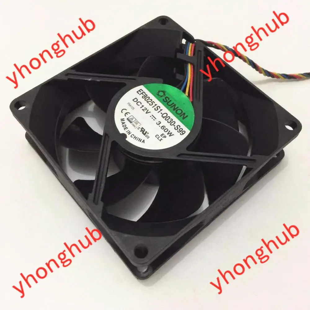 

SUNON EF80251S1-Q030-S99 Server Cooler Fan DC 12V 3.60W 80x80x25mm 4-wire