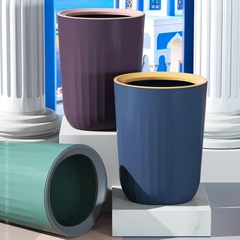 

Home Trash Bin Kitchen Office Trash Bin Portable Trash Can Household Storage Tools Cleaning Utensils Storage Trash Can