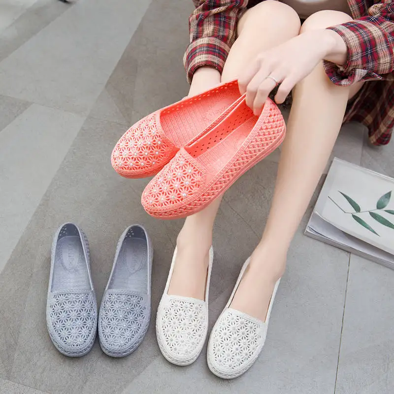 

2020 New Fashion Summer Women Sandals Flat Office Shoes Woman Hollow Out Vintage Shoes Slip On Casual Females Ladies Sandals