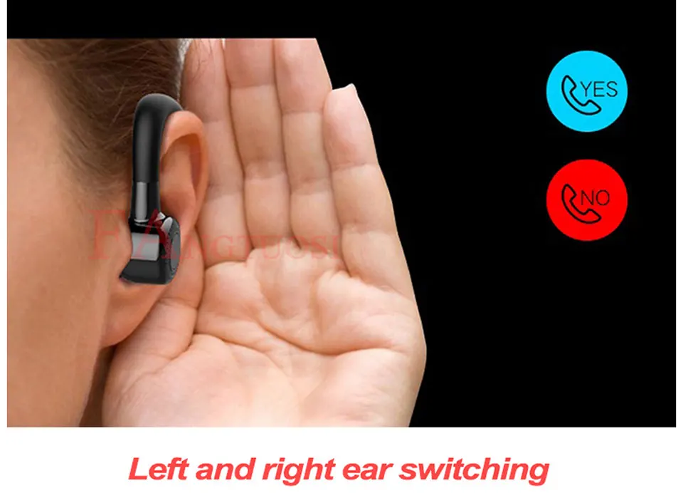 FANGTUOSI V9 бизнес беспроводные Bluetooth наушники Handsfree шумоподавление Гарнитура ушные крючки наушники с микрофоном для iPhone 11