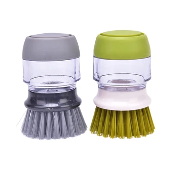 

1PC Cleaning Brushes Dish Washing Tool Soap Dispenser Refillable Pans Cups Bread Bowl Scrubber Kitchen Goods Accessories