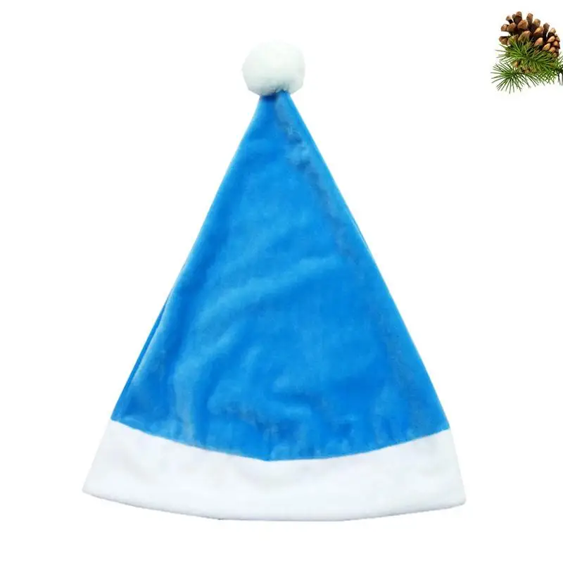 1 шт синяя шапка Санта-Клауса, Рождественская шапка, пение, украшение для детей и взрослых, Рождественская шапка, праздничный декор, Подарочная сумка A35