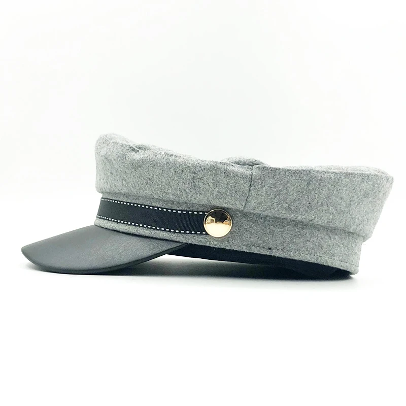 Шерстяные осенние Восьмиугольные шляпы для женщин плоская бейсбольная Кепка в стиле милитари Женские Твердые крышки Женские повседневные береты шляпа бренда Gorra Militar