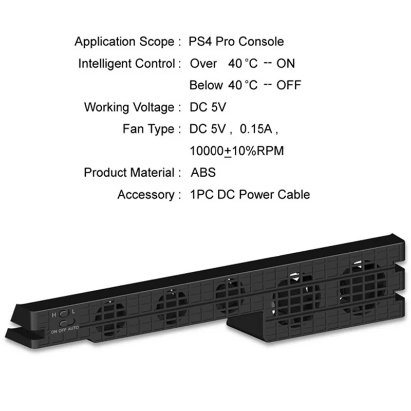 Ps4 Pro охлаждающий вентилятор Супер Турбо контроль температуры с usb-кабелем для sony Playstation 4 Ps4 Pro консоль вертикальная подставка