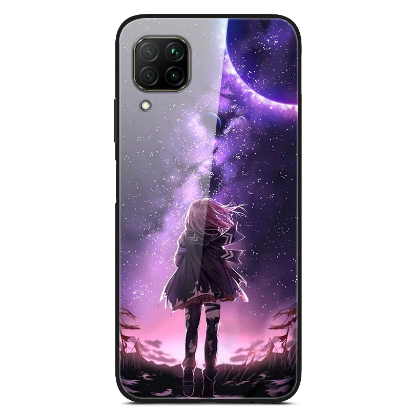 Tempered Glass Case For Huawei P40 Lite Case Glass Back Cover For Honor 9S Case For Huawei P40 lite Case Nova 7i Nova 6 se Funda cute huawei phone cases Cases For Huawei