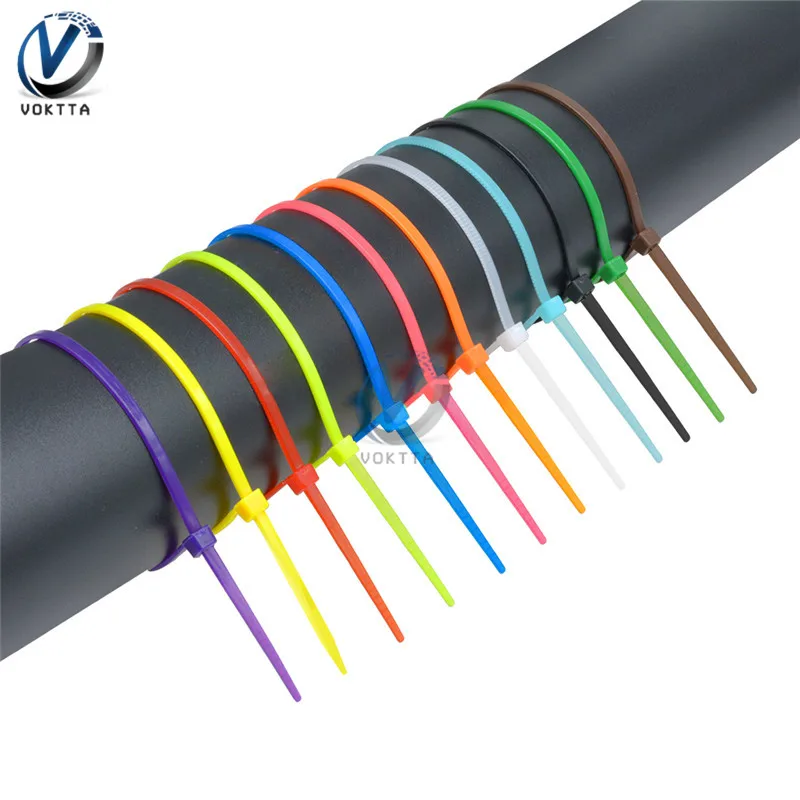 100Pcs 4"/100mm Nylon Plastic Cable Ties Heavy Duty Industrial Wire Zip Ties 