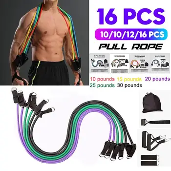 

16pcs/set Pull Rope Fitness Exercises Resistance Bands Latex Tubes Pedal Excerciser Body Training Workout Yoga