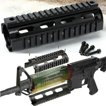 

Tactical AR-15 M4 Rifle Carbine Length 6.7" Handguard Picatinny Quad Rail - Hunting Black Shooting Airsoft Hunting Accessories