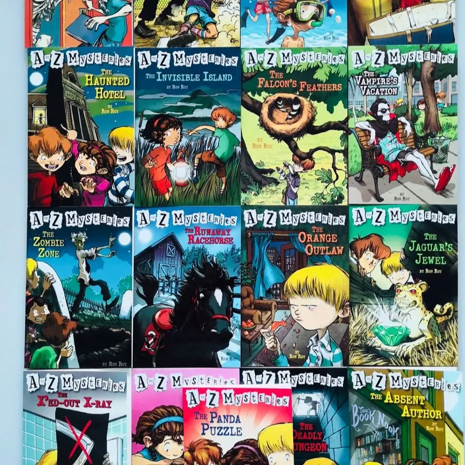 Livro extracurricular de A a Z Mysteries for Kids, Livro extracurricular para literatura infantil, Develop Kids, Detective Novels, Livros noturnos, 26 Livros