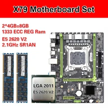 Kllisre X79 M2 материнская плата с LGA 2011 E5 2620 V2 2 × 4 ГБ = 8 Гб 1333 МГц DDR3 память ECC Reg