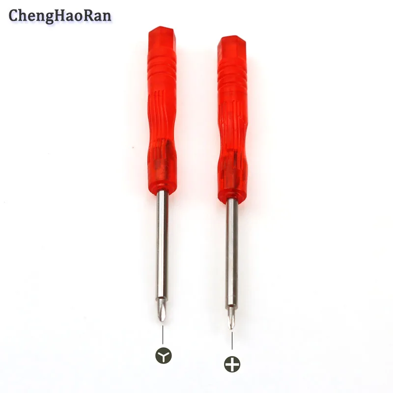 2pcs Red handle Cross Triangle Screwdriver for PS4/PS5/PSP/PSV/GBA/GBC/GBA SP/Wii game machine Y  +  screwdriver