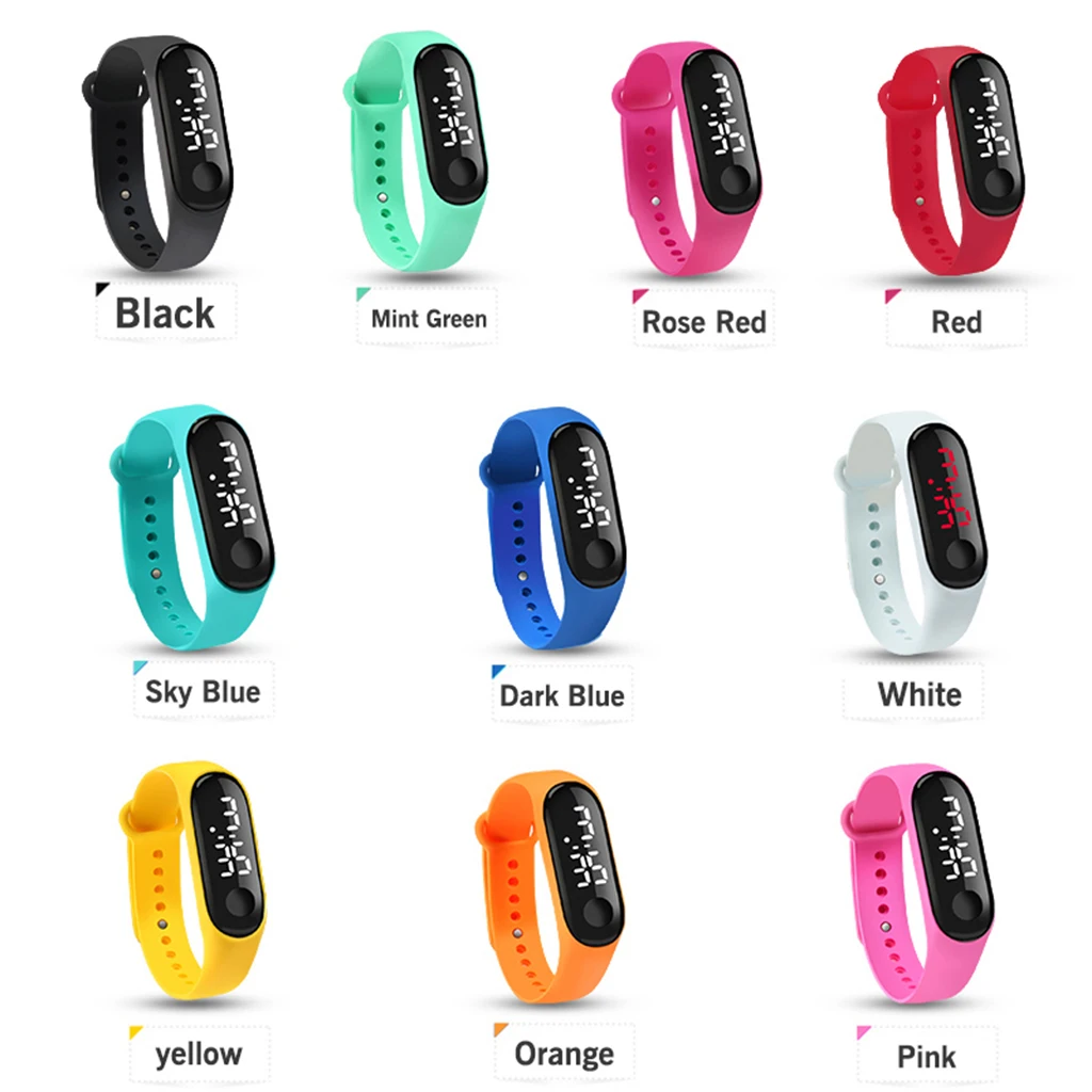 Unisex Silicone LED Digital Creative Touch Screen Sport Watch Bracelet Digital Wristwatches Adjustment Men/Women/Kids