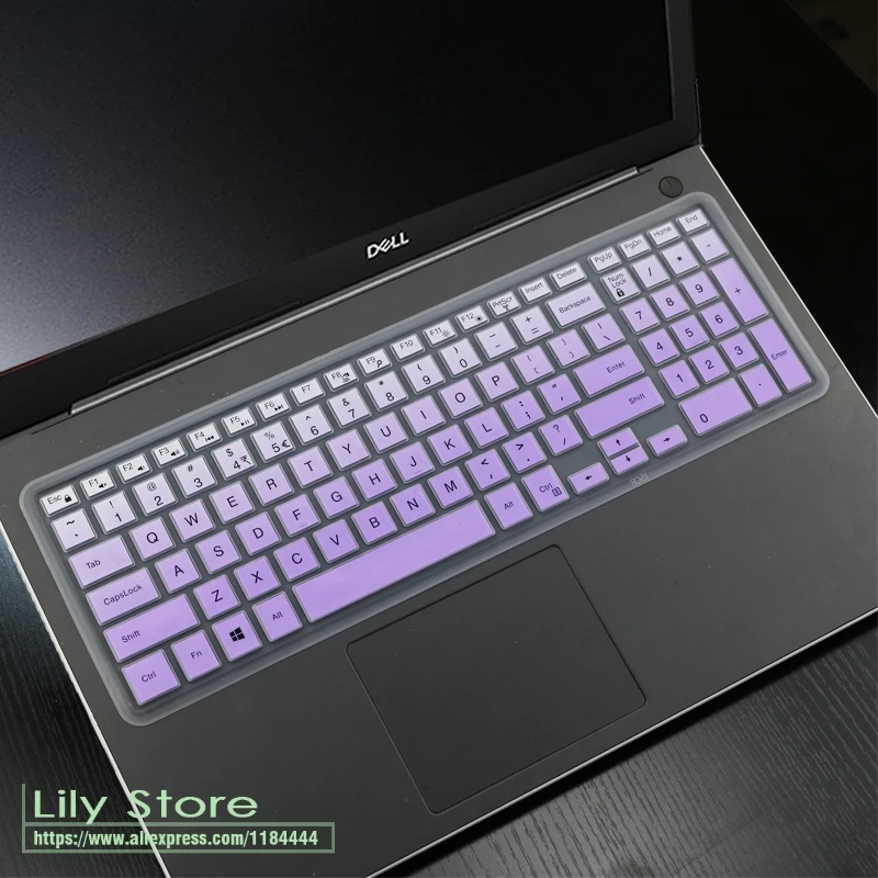 laptop Keyboard Cover Protector Skin for dell Inspiron 15 3000 3580 3583 3584 3585 3582 3590 G3 3573 3576 3578 3579 15.6 inch - Цвет: gradualpurple