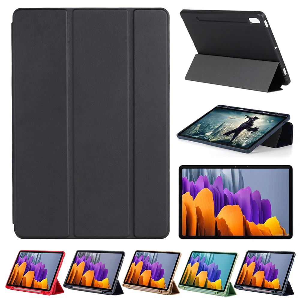 

For 2020 Samsung Galaxy Tab S7 Case 11inch S7+ 12.4inch Tablet Case Cover Magnetic Case With Pencil Holder T870 T875 T970 T975