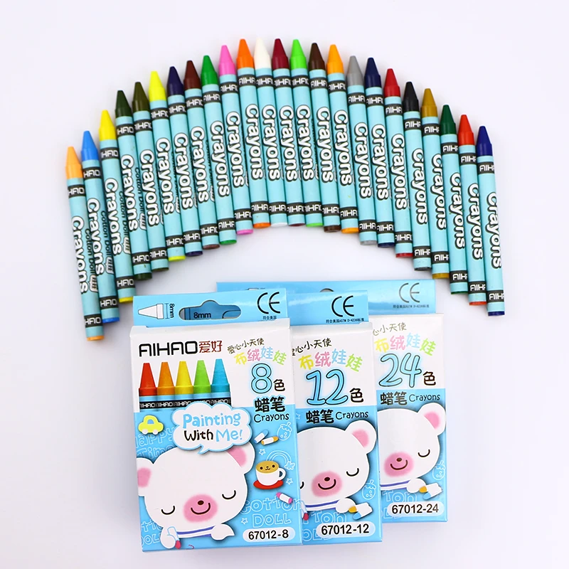 8 12 24 Colores Lindo Kawaii Arco Iris Crayones Aceite Pastel Dibujo Conjunto Suave Graffiti Color Boligrafos Suministros Escolares Aliexpress