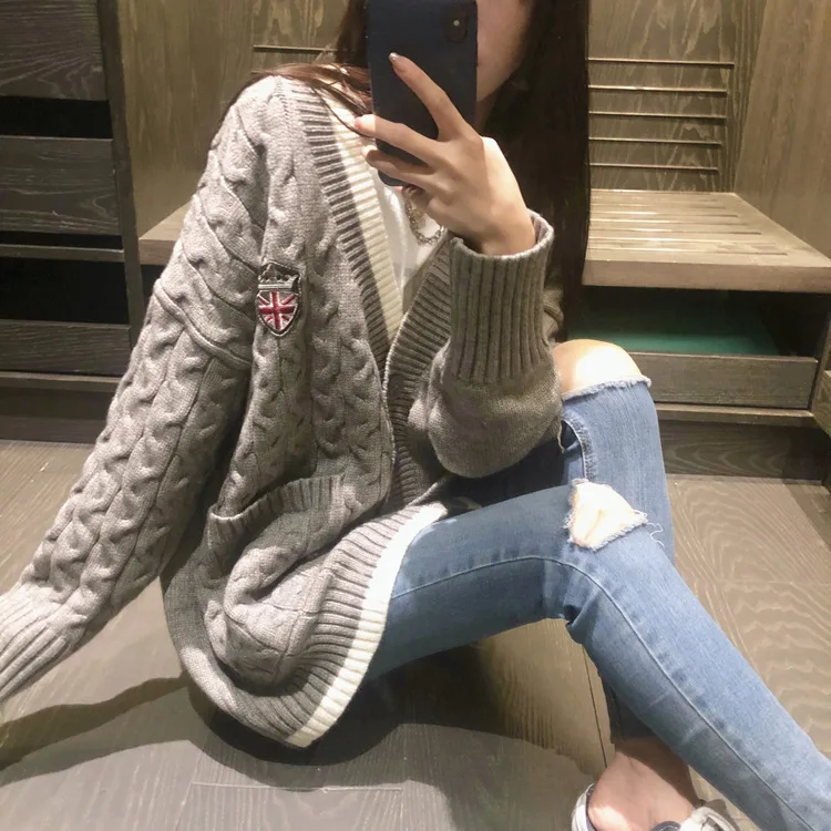 ^*Best Offers 2019 Autumn And Winter New Style Korean-style Wool Knitted Cardigan Women's Mid-length Loose Lazy Wind Sweater Coat Cardigan ^*Best Offers 2019 Autumn And Winter New Style Korean-style Wool Knitted Cardigan Women's Mid-length Loose Lazy Wind Sweater Coat Cardigan