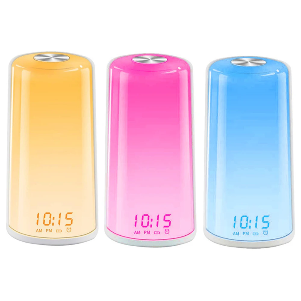 

Colorful Lights Electronic Alarm Clock Touch Colorful Lights Atmosphere Light Speaker Portable Multifunction LED Alarm Clock