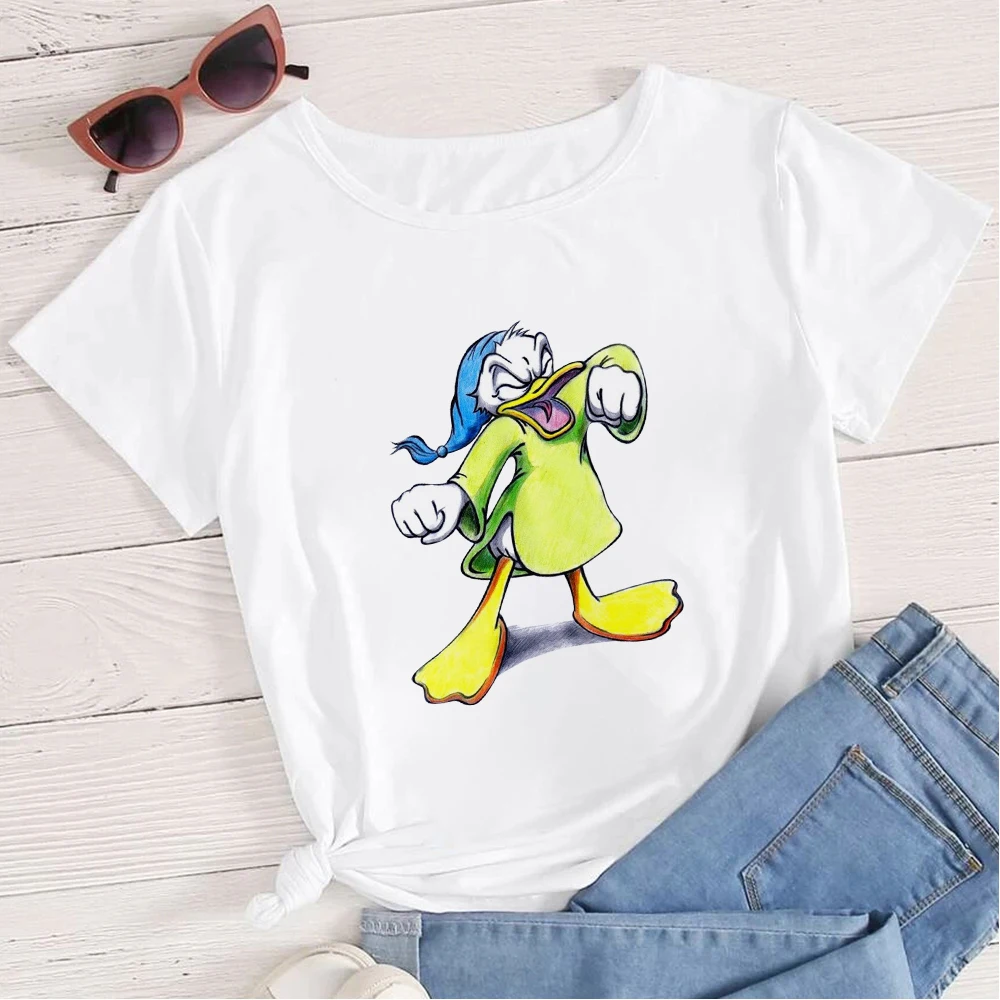 Women's Clothing Summer 2022 Mickey Minnie Mouse Disney Short Sleeve T-shirts for Girls Funny Fashion Streetwear Woman Shirt