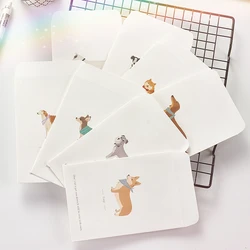 Ensemble d'enveloppe de lettre de chien Kawaii, papier Kraft d'art de dessin animé Simple et créatif mignon, carte de Message d'invitation romantique, papeterie cadeau, nouveau 