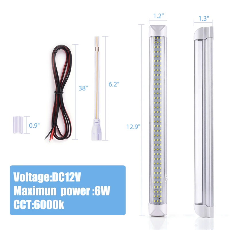 MICTUNING отражатели 2 шт мощностью 12V внутренняя световая панель 6000K белый 108 светодиодный Универсальный светильник полосы для Ван RV Лодочный Прицеп аварийного кемпинга светильник