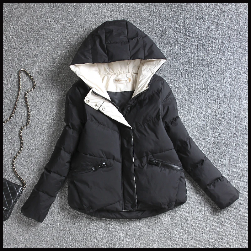 AYUNSUE новая осенне-зимняя куртка женская парка короткая пуховая хлопковая стеганая куртка женская куртка Корейская манто Femme 8838 KJ3349 - Цвет: Black