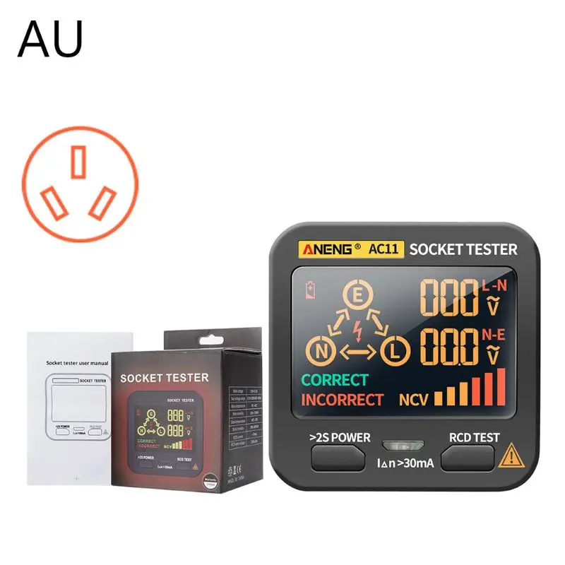 

Digital Smart Socket Tester RCD Line Phase Check Detector US/UK/EU/AU/SA Plug