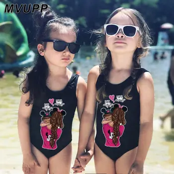 

Swimming Suit Children Swimwear With Skirt For Kids Summer Girl Swimsuit baby girl beachwear mom and daughter kids clothes