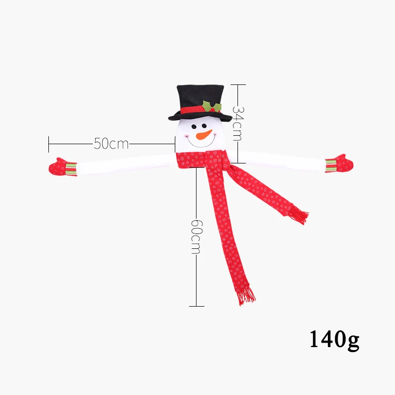 1pcs Small 1pcs 120x94cm/133x155cm Snowman Christmas tree topper decoration Black top hat with Red scarf decor tree ornament Party supplies - Цвет: 1pcs Small