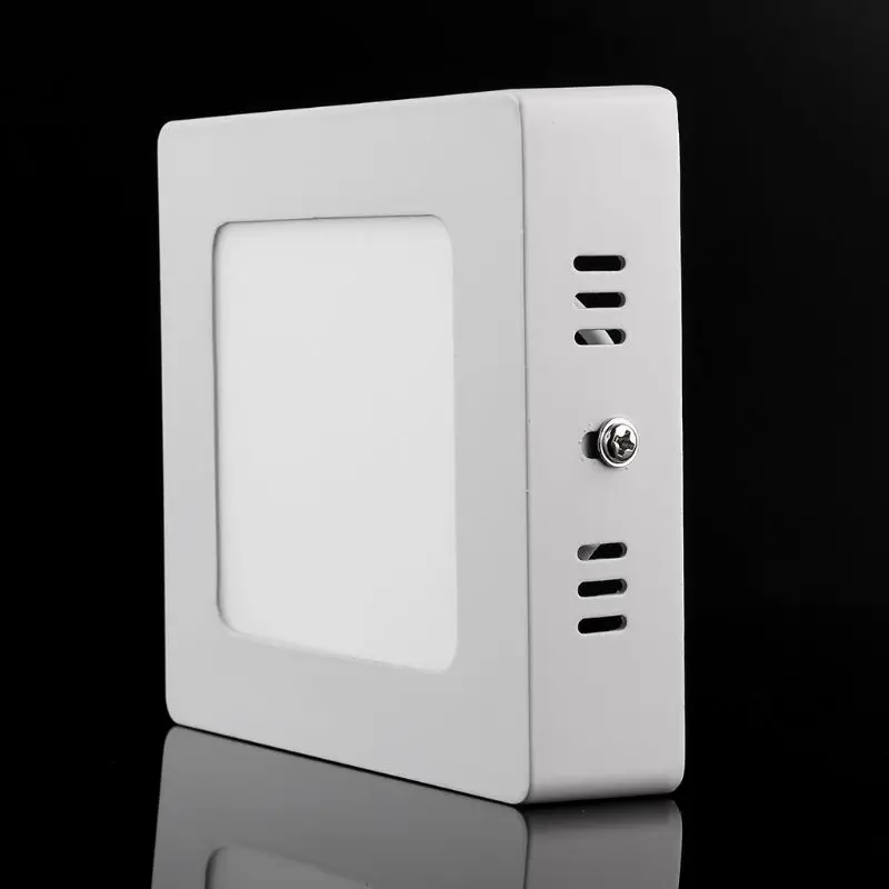 LED Panel Light 6W AC90-265V No Drill Mount Indoor Lighting Round Square Surface Ceiling Lamp For Home Office Hotel