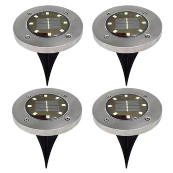 

4Pcs Waterproof LED Solar Underground Lights Stainless Steel Outdoor Solar Buried Floor Light Outdoor Garden Path Ground Lamp