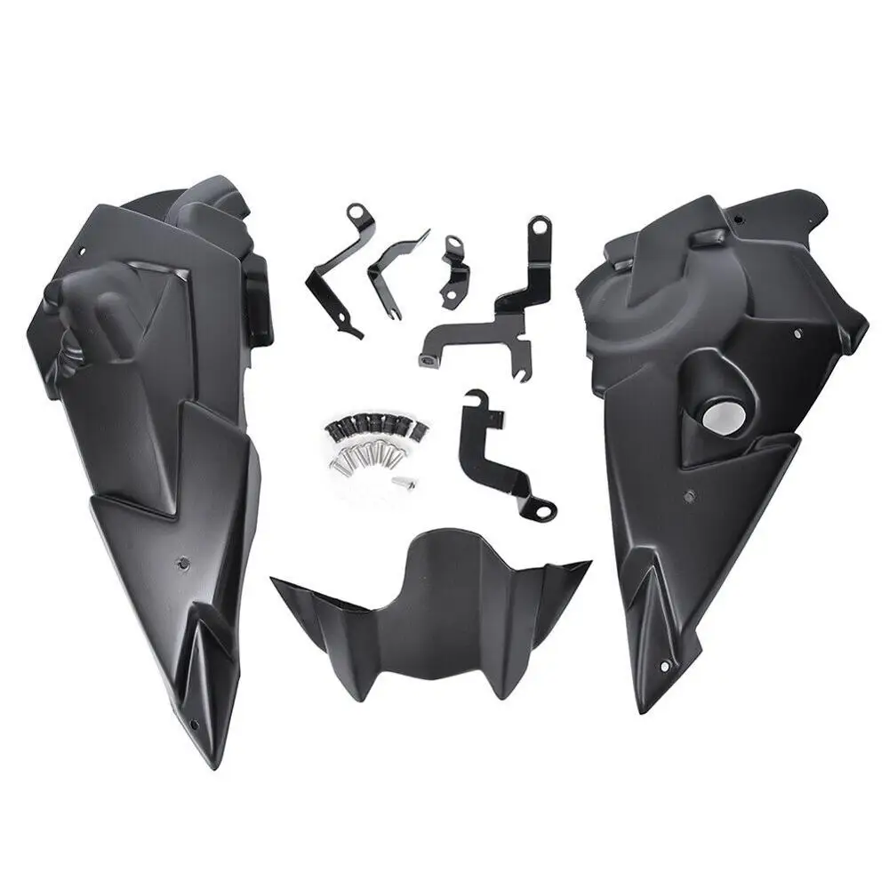 ABS Bellypan двигателя обтекатель спойлера с Монтажный комплект для Yamaha FZ-07 MT-07 FZ07 MT07 MT FZ 07 - Цвет: Black