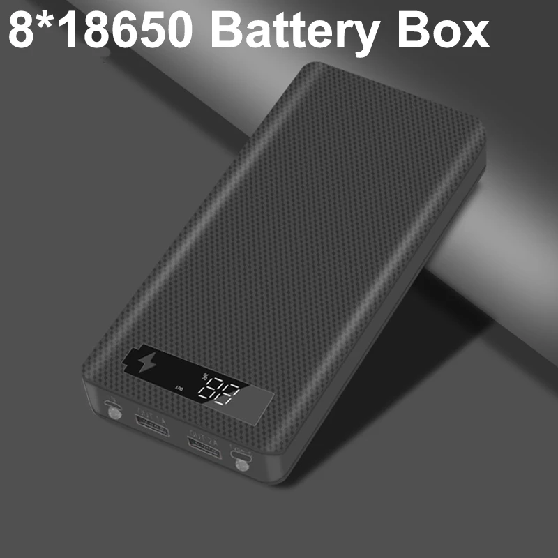 

5V Dual USB 8*18650 Power Bank Case With Digital Display Mobile Phone Charger DIY Shell Case 18650 Battery Holder Box No Welding