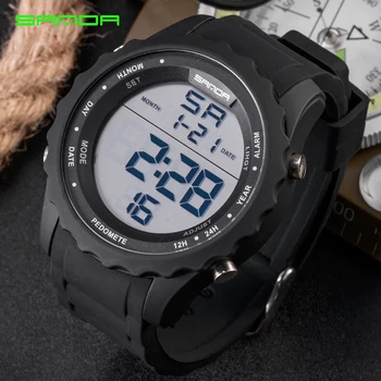 

SANDA Electronic Watches Sport LED Wristwatch Men Digital Display Multi-function Swim diving Outdoor Waterproof Male Clock 369