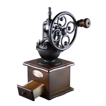 

Promotion! Manual Coffee Grinder Artisanal Hand Crank Coffee Mill with Grind Settings & Catch Drawer