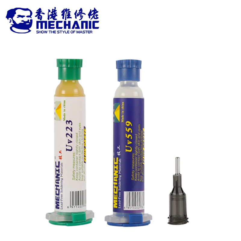 MECHANIC UV223/559 10ML Lead-free BGA Welding Flux Paste No-clean Solder Flux Grease for PCB SMD Soldering Rework Tools mechanic lead free halogen free solder paste flux no clean welding soldering grease for smd pcb csp bga phone repair tools