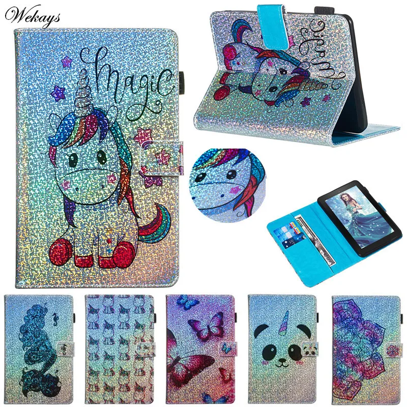 Wekays For New Kindle 658 Cartoon Glitter Leather Fundas Case For Amazon New Kindle 658 6 inch 10th Generation 2019 Cover Cases