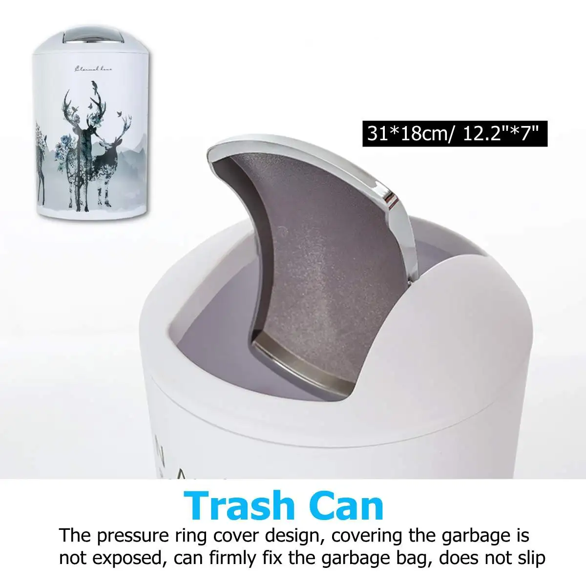 Nordic 6Pcs/Set Printing Bathroom Accessory Set Lotion Dispenser Toothbrush Holder Tumbler Cup Soap Dish Toilet Brush Trash Ca