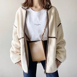 Fashion Women's Long-Sleeved Padded Jacket Solid Color Plush Jacket Autumn And Winter Trend Casual Women's Clothing Korea Style