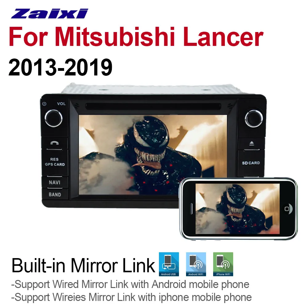 Best ZaiXi 7 Android Car Multimedia player 2 Din WIFI GPS Navigation Autoradio For Mitsubishi Lancer 2013~2019 touch screen Bluetooth 4