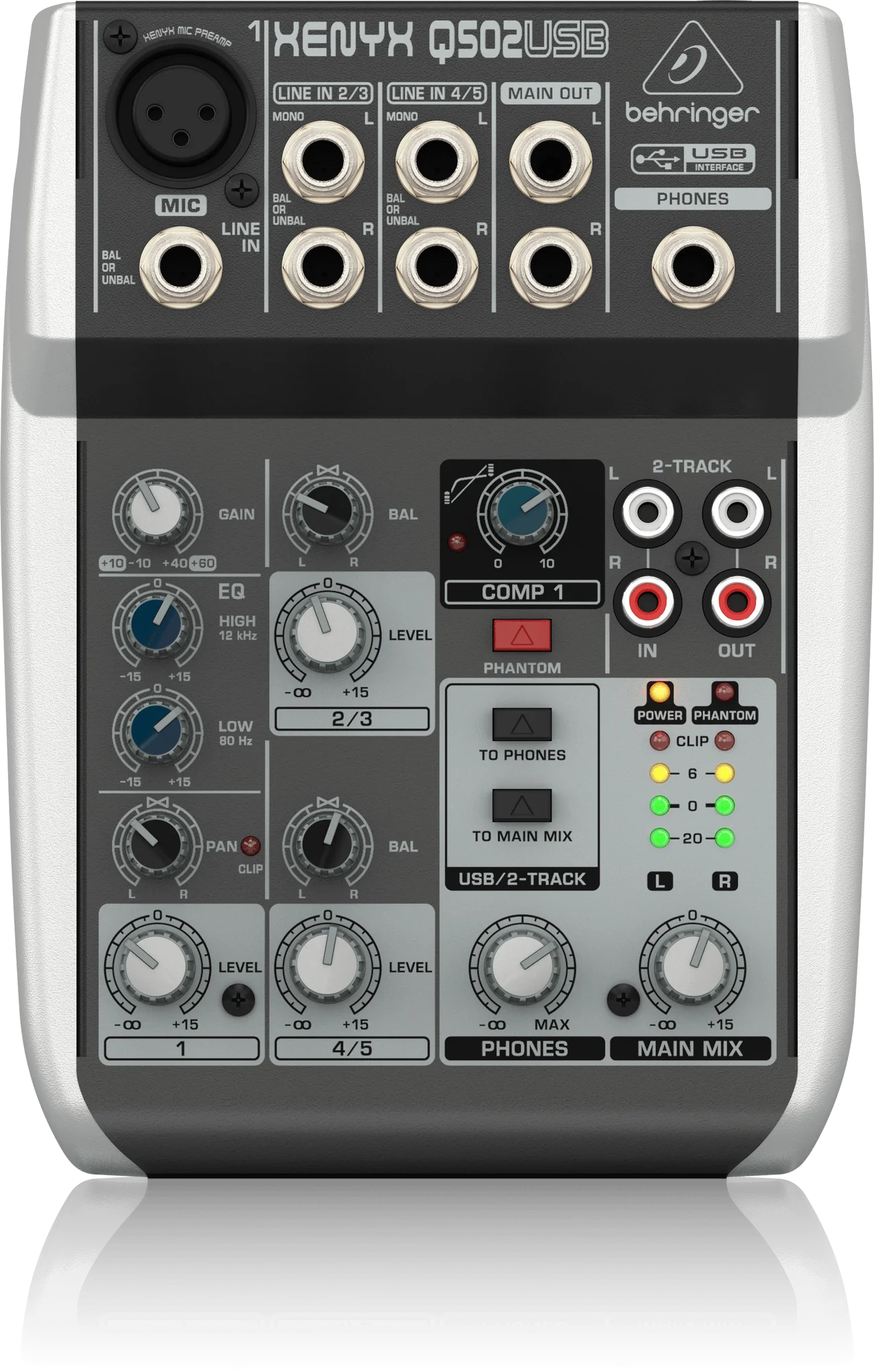 Behringer-mezclador XENYX Q502USB ultracompacto, mezclador versátil, 5  entradas (1 micrófono, 2 estéreo), canal ultra musical "británico", EQ _ -  AliExpress Mobile