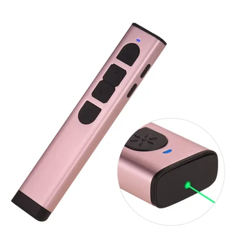 

Rechargeable Powerpoint Presenter PPT Clicker Flip Pen Green Pointer withUSB Receiver USB Cable 70 Meters 2.4GHz Wireless Remote