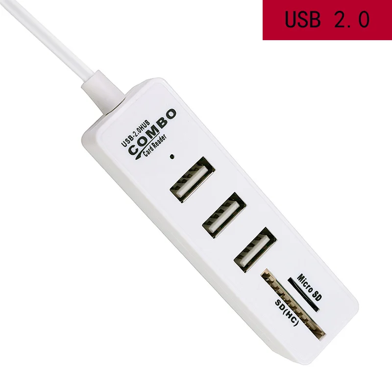 Usb-хаб 3,0 Мульти USB 3,0 концентратор USB Высокоскоростной разветвитель 3 6 портов 2,0 Hab устройство для чтения карт SD TF все в одном для ПК Компьютерные аксессуары