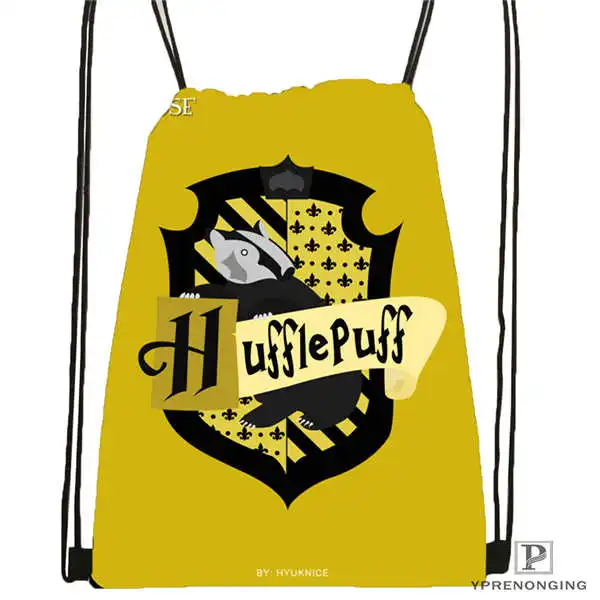 Custom hufflepuff-@ 02-походная сумка на шнурке милый рюкзак для детей(черная спинка) 31x40 см#180611-03-127