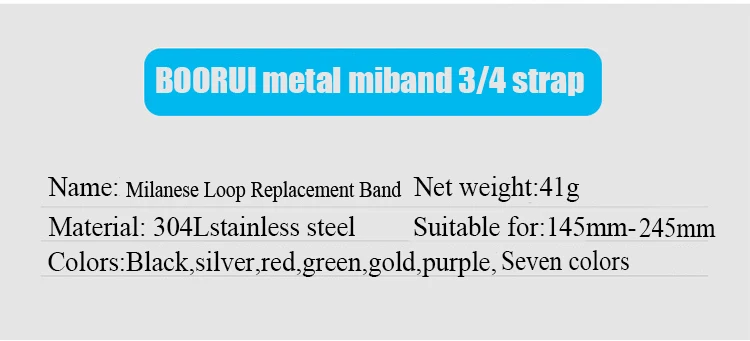 BOORUI металлический ремешок для Xiaomi mi Band 3 4 стальной mi band 4 металлический магнитный mi lanese mi band 3 металлический ремешок умные аксессуары